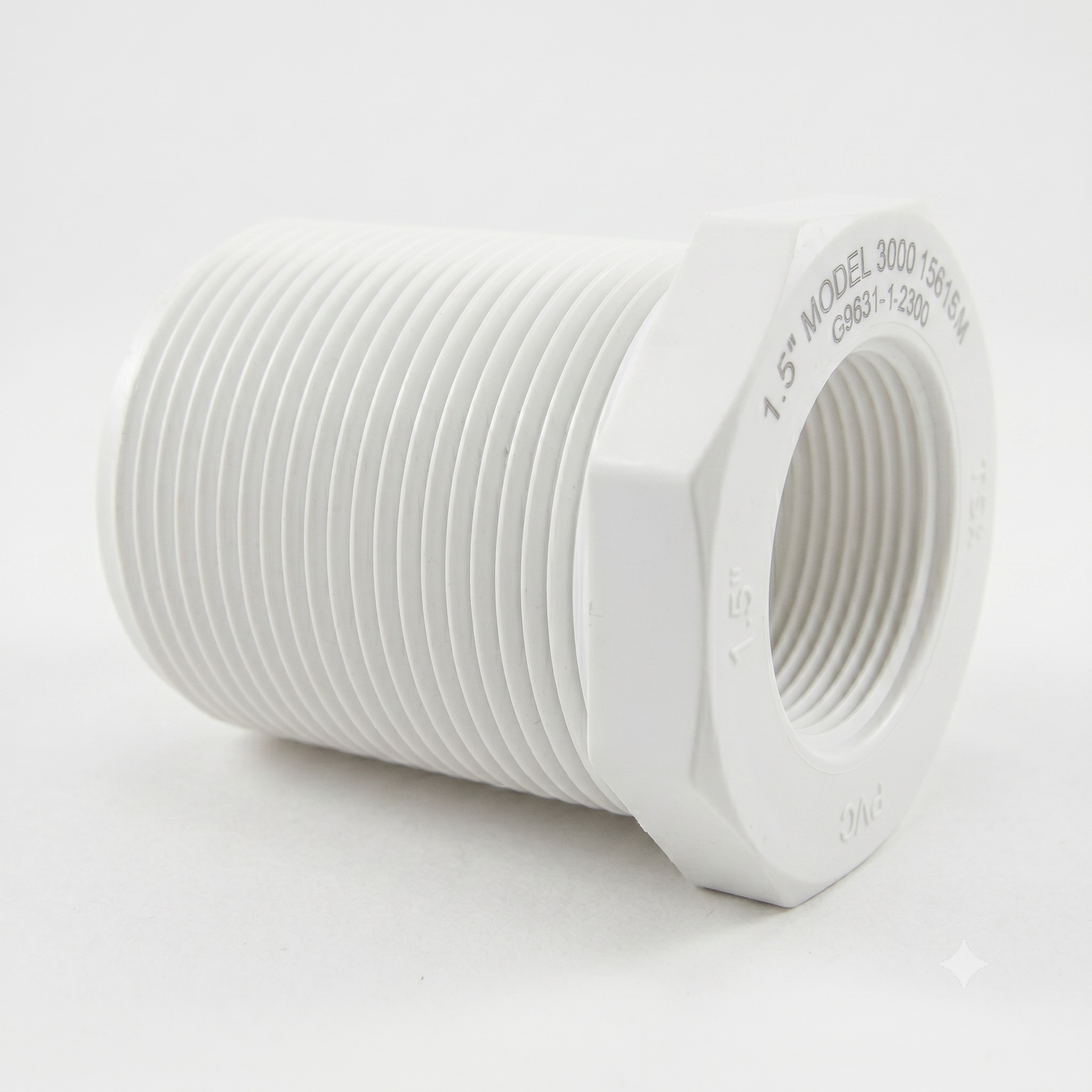 435728 Reducing Bushing, 1-1/4 x 1 in, Spigot x FPT, PVC, White, SCH 40 Schedule, 150 psi Pressure