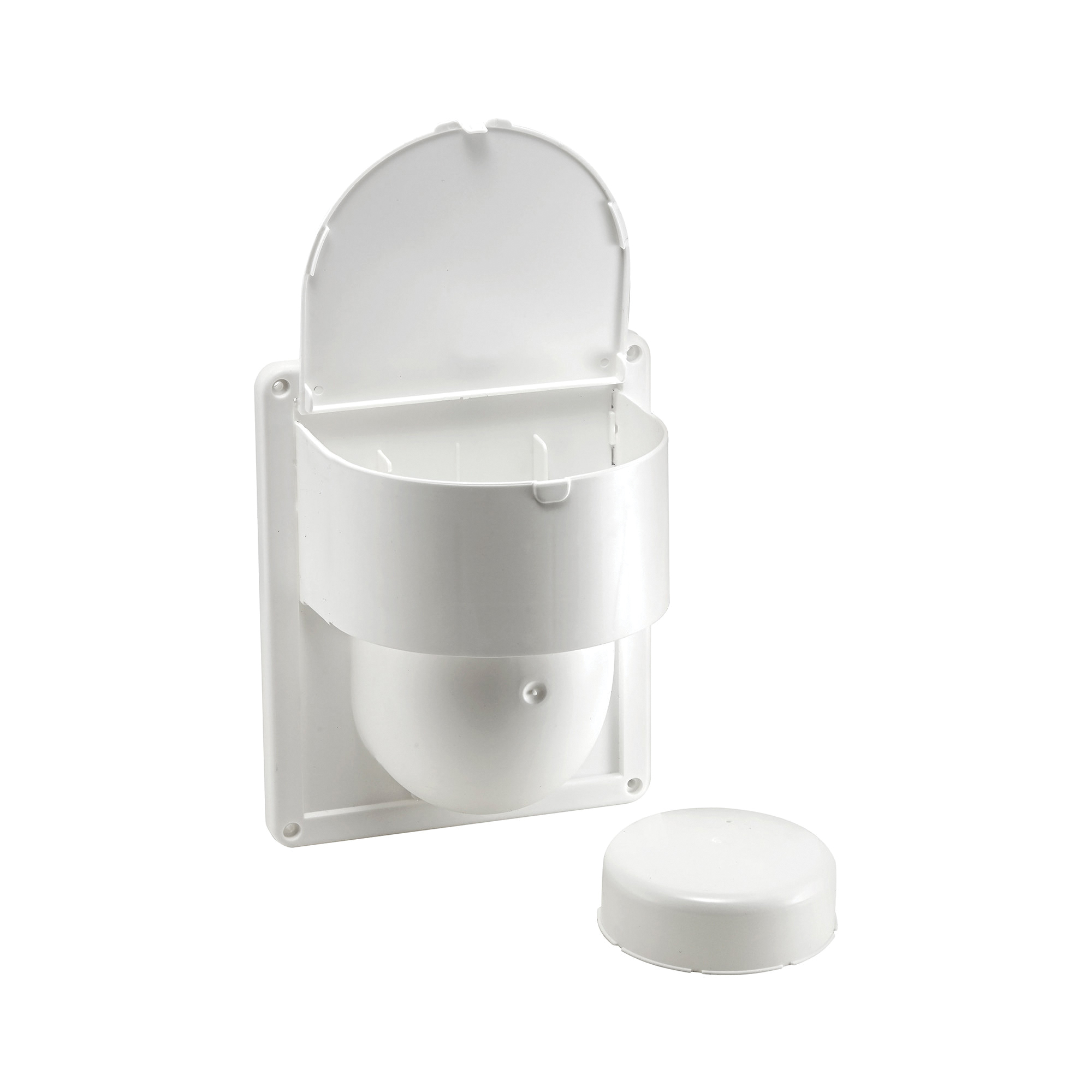 Lambro 289W Wall Exhaust Dryer Vent, ABS, White, For: Bathroom Fans and Cloth Dryers - 5