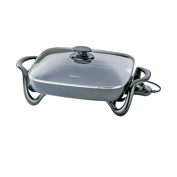 Presto 06852 Electric Skillet with Cover, 15-3/4 in W Cooking Surface, 11-3/4 in D Cooking Surface, 1500 W - 1