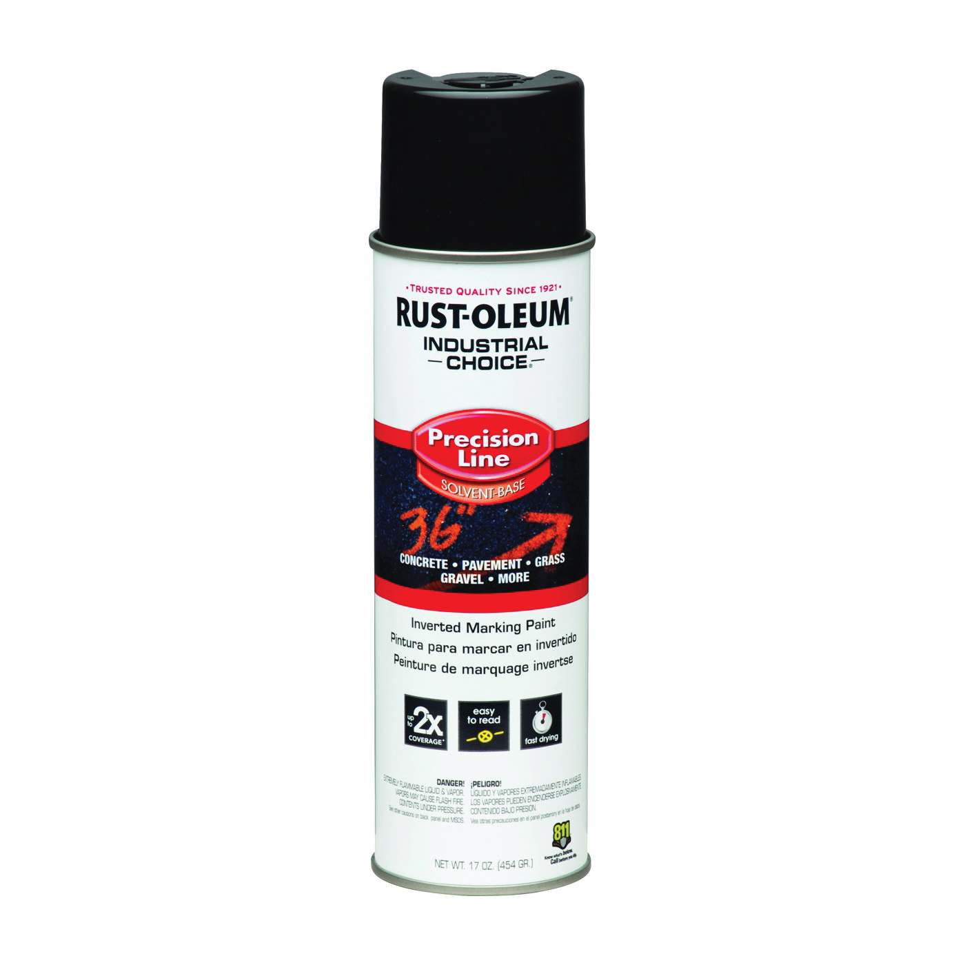 1675838 Inverted Marking Spray Paint, Gloss, Black, 17 oz, Can