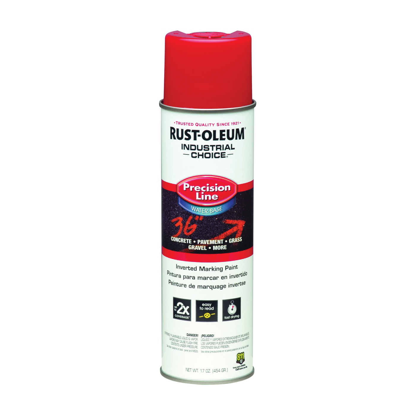 Rust-Oleum 203038 Inverted Marking Spray Paint, Safety Red, 17 oz, Can