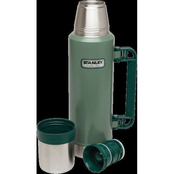STANLEY Classic 10-01032-025 Vacuum Bottle, 1.4 qt Capacity, Stainless Steel, Hammertone Green - 1