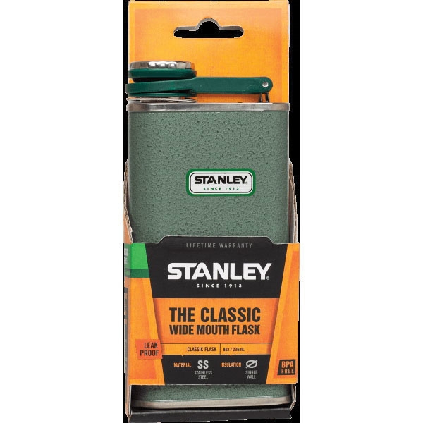 STANLEY Classic 10-00837-045 Flask, 8 oz Capacity, Stainless Steel, Hammertone Green - 3