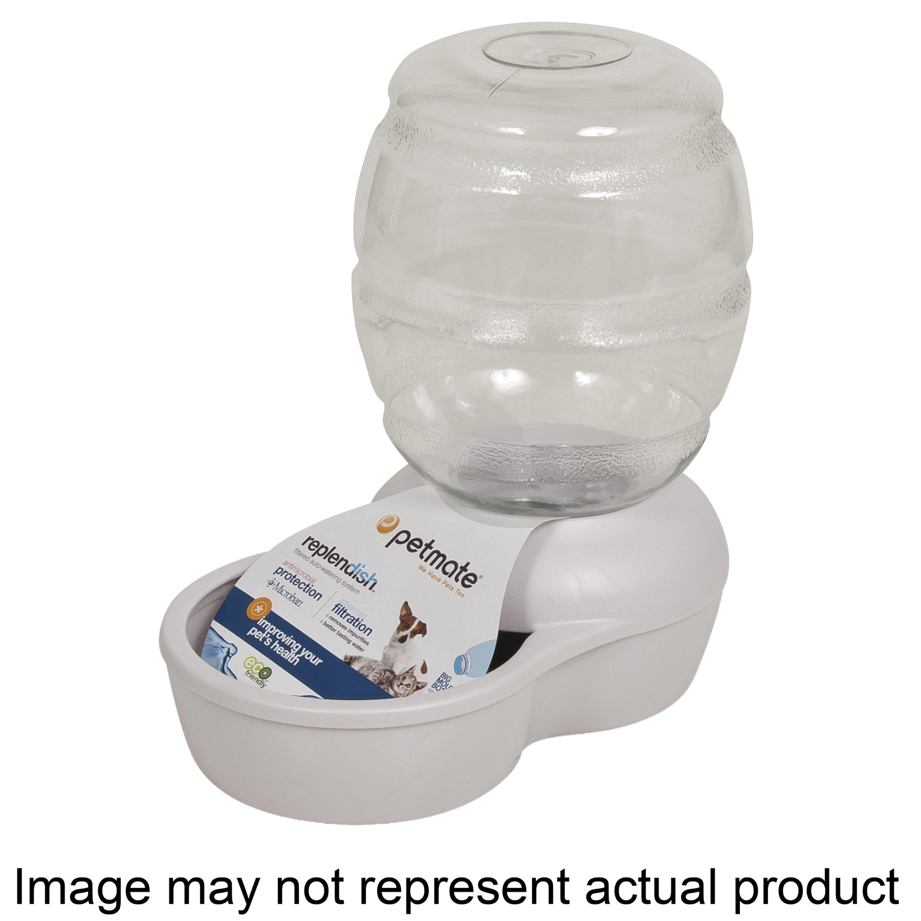 24492/24309 Pet Waterer, S/M, 1 gal Volume, Plastic, Off-White