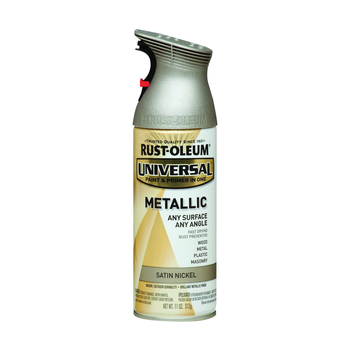 249130 Metallic Spray Paint, Metallic, Satin Nickel, 11 oz, Can