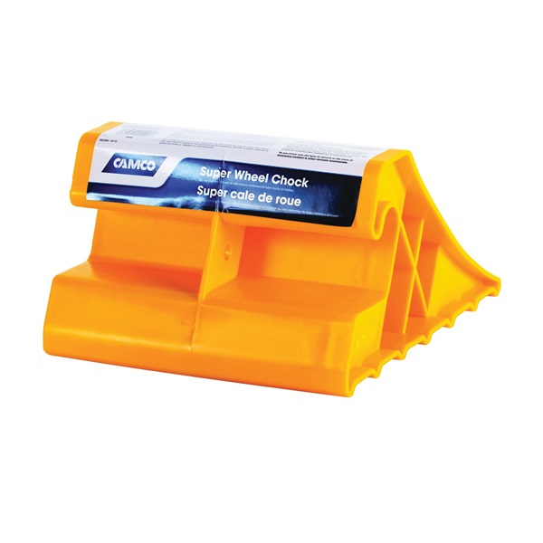 CAMCO 44492 Wheel Stop Chock, Plastic, Yellow, For: Tires Up to 29 in - 1