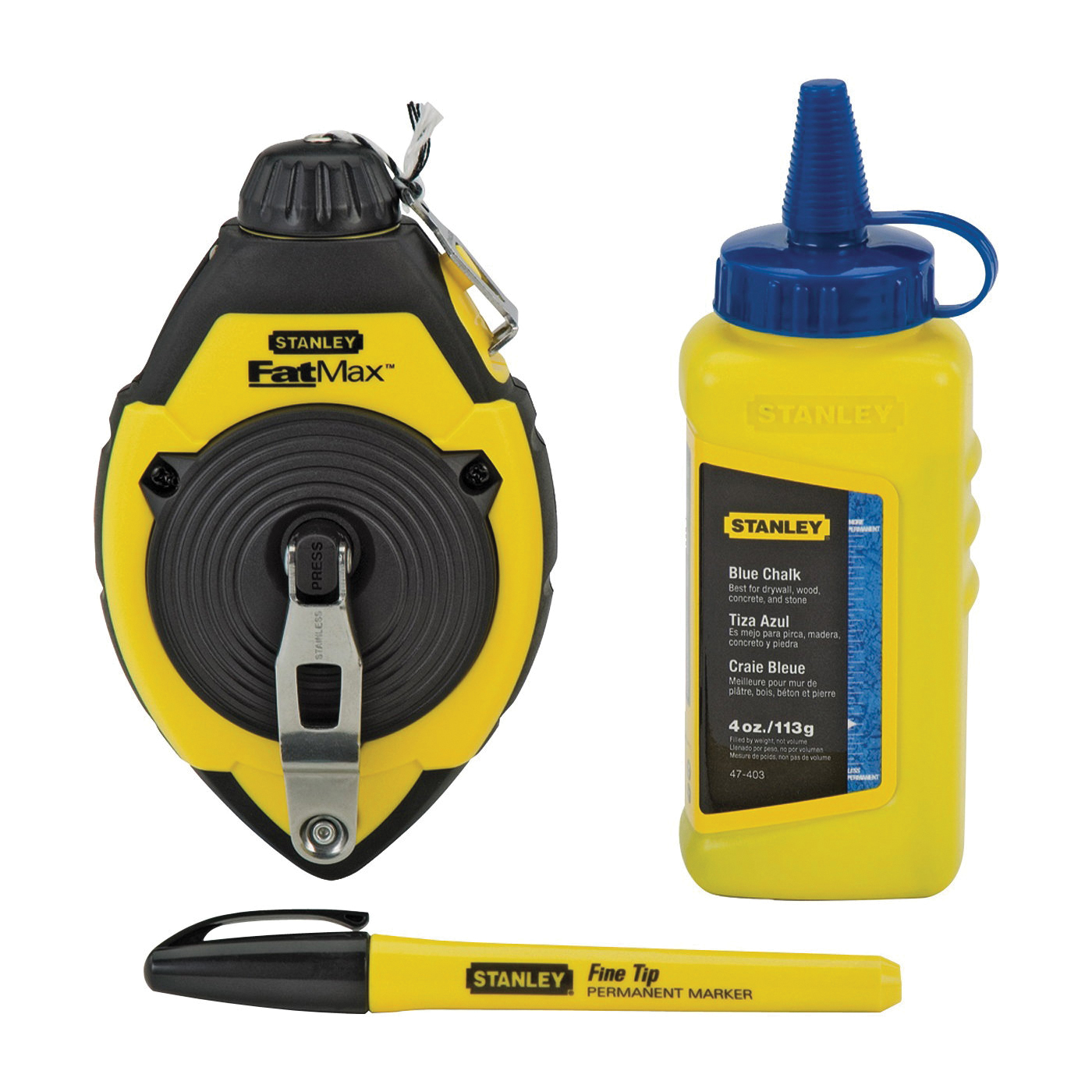 Xtreme Series 47-681L Chalk Line Reel Kit, 100 ft L Line, Gear Rewind, 3:1 Gear Ratio