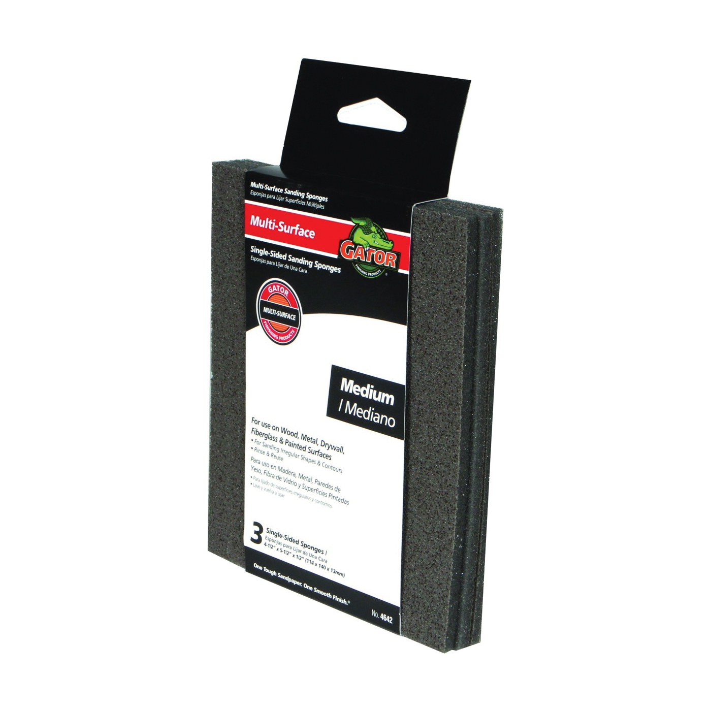 4642 Sanding Pad, 5-1/2 in L, 4-1/2 in W, 120 Grit, Fine, Aluminum Oxide Abrasive