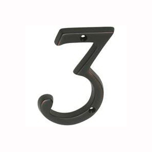 SC2-3036-716 House Number, Character: 3, 4 in H Character, Bronze Character, Solid Brass