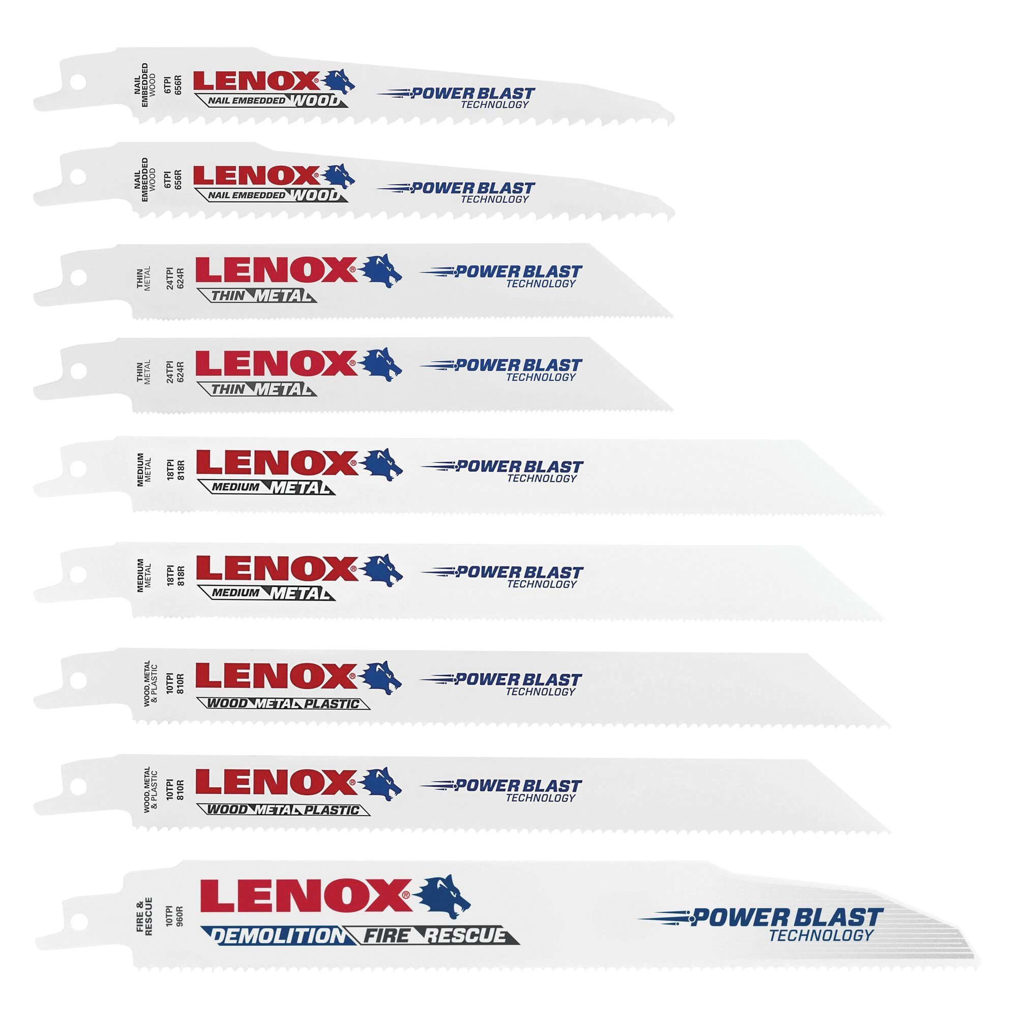 121439KPE Reciprocating Saw Blade Kit, 9-Piece, Bi-Metal