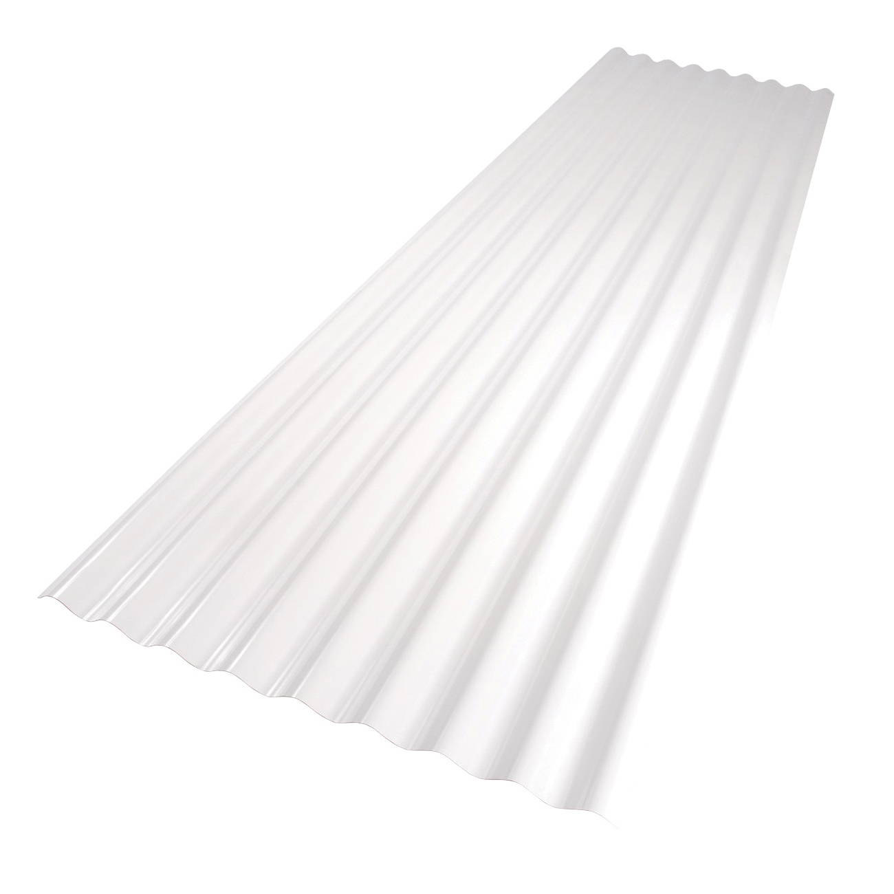 Palruf 101336 Corrugated Roofing Panel, 8 ft L, 26 in W, 0.032 in Thick Material, PVC, White - 1