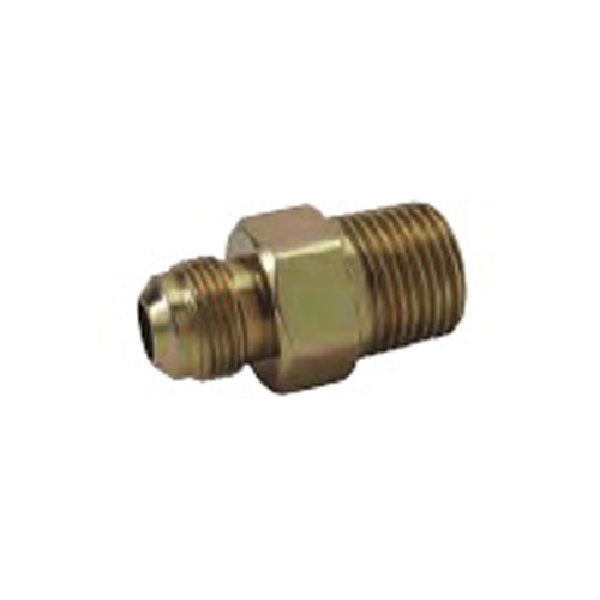 PSCFT-10 Flare Adaptor, 3/8 in, Flare x MIP, Brass, Chromate-Coated