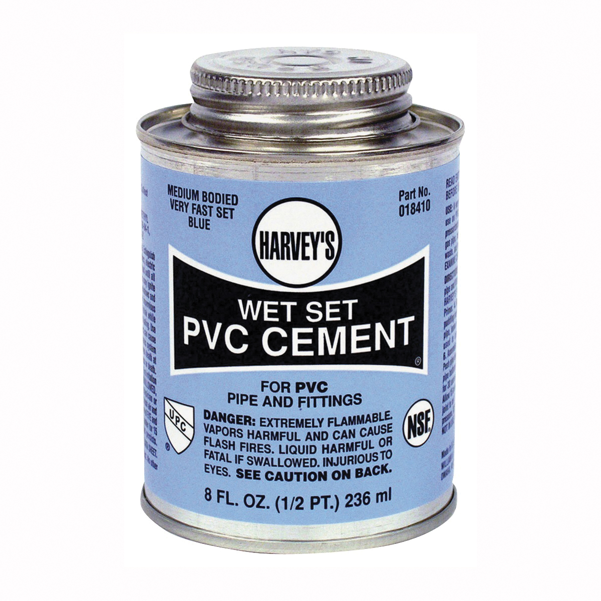18410-24 Medium-Bodied Wet Set Cement, 8 oz Can, Liquid, Blue