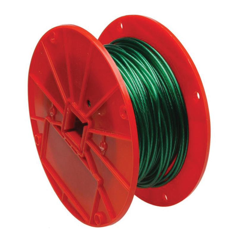 7000197 Aircraft Cable, 1/16 in Dia, 250 ft L, 28 lb Working Load, Iron, Vinyl-Coated