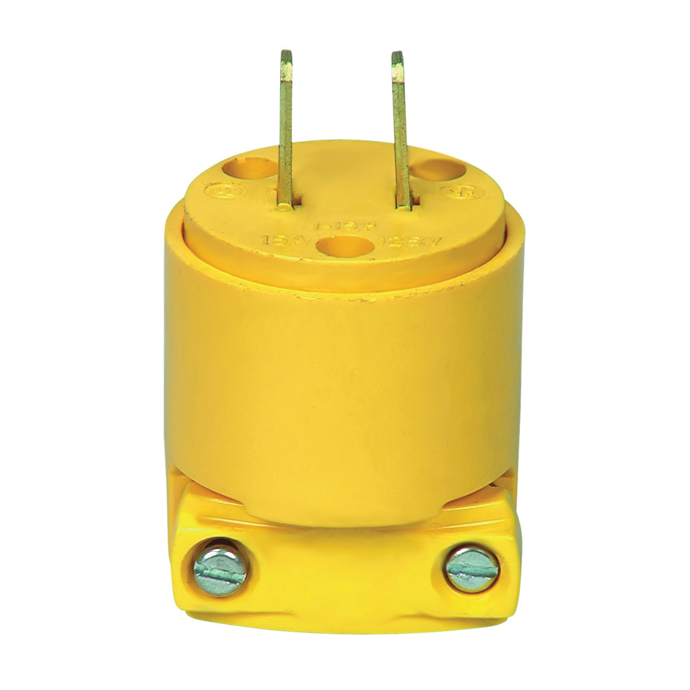4862-BOX Electrical Plug, 2-Pole, 15 A, 125 V, Screw, NEMA: NEMA 1-15, Yellow