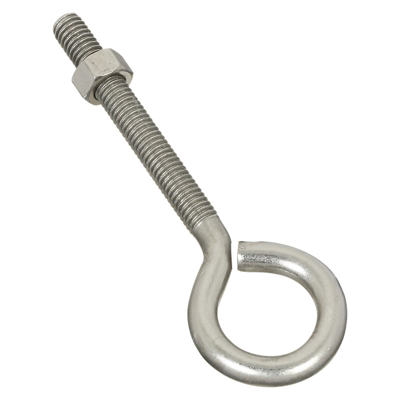 N221-655 Eye Bolt, 3/8-16 Thread, Coarse Thread, 3 in L Thread, 1 in ID Dia Eye, 3.35 in L Shank