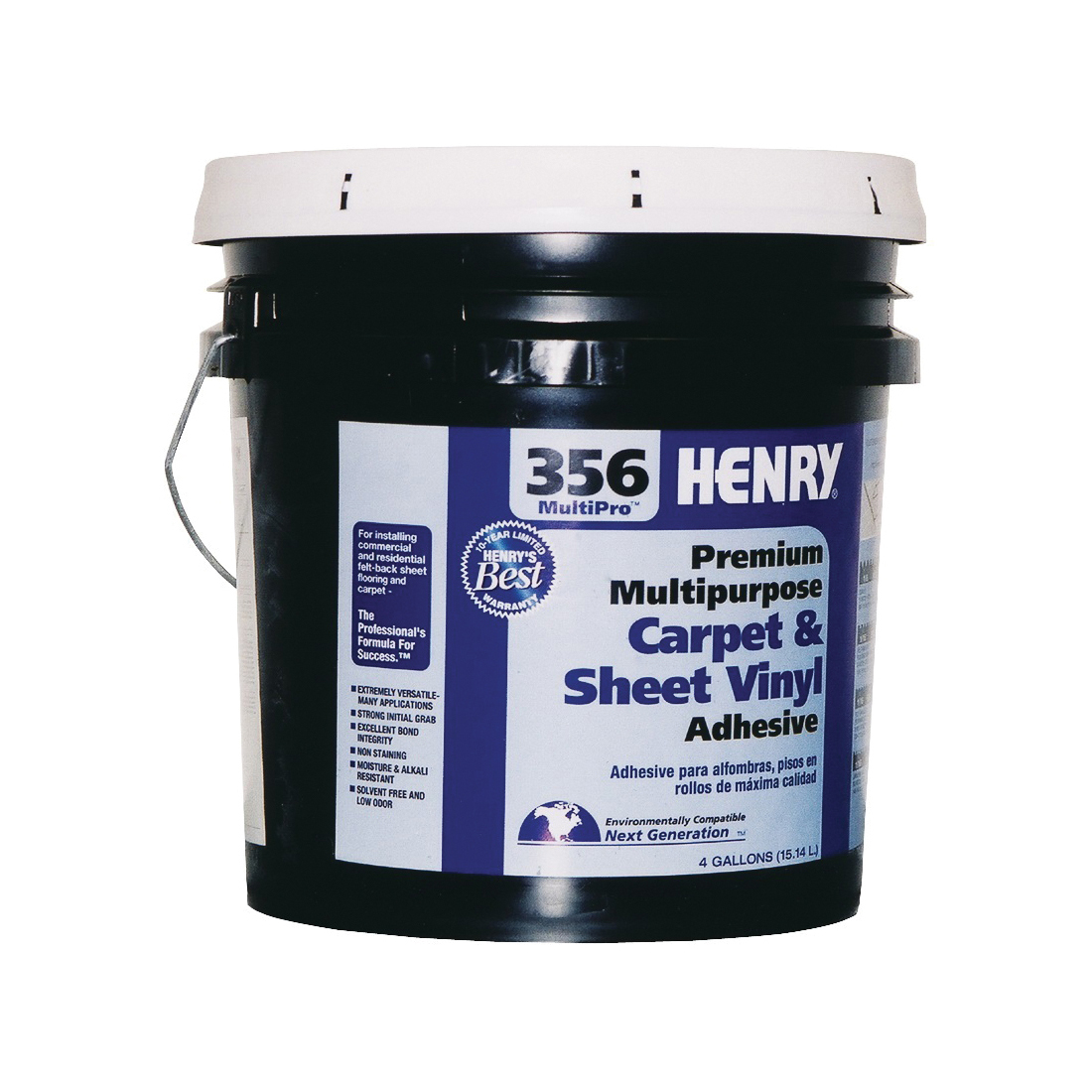 356C MultiPro Series 12075 Carpet and Sheet Adhesive, Pale Yellow, 4 gal Pail