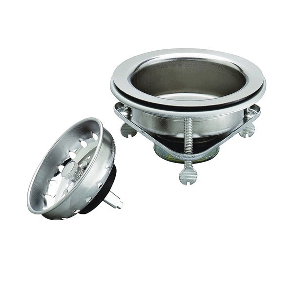 PP5416 Basket Strainer, Stainless Steel, For: 3-1/2 in Dia Opening Kitchen Sink