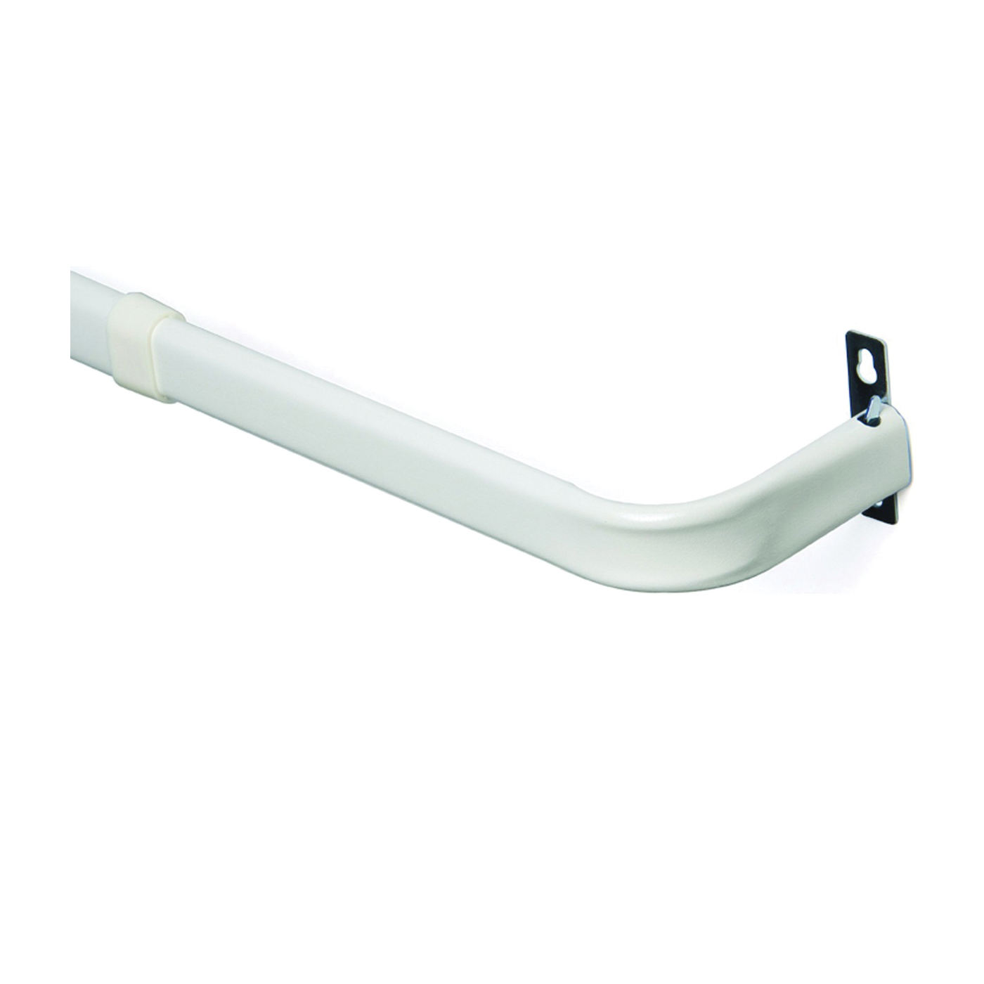 KN511 Curtain Rod, 1 in Dia, 28 to 48 in L, Steel, White