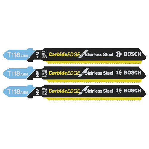 T118AHM3 Jig Saw Blade, 3-1/4 in L, 24 TPI, Carbide Cutting Edge