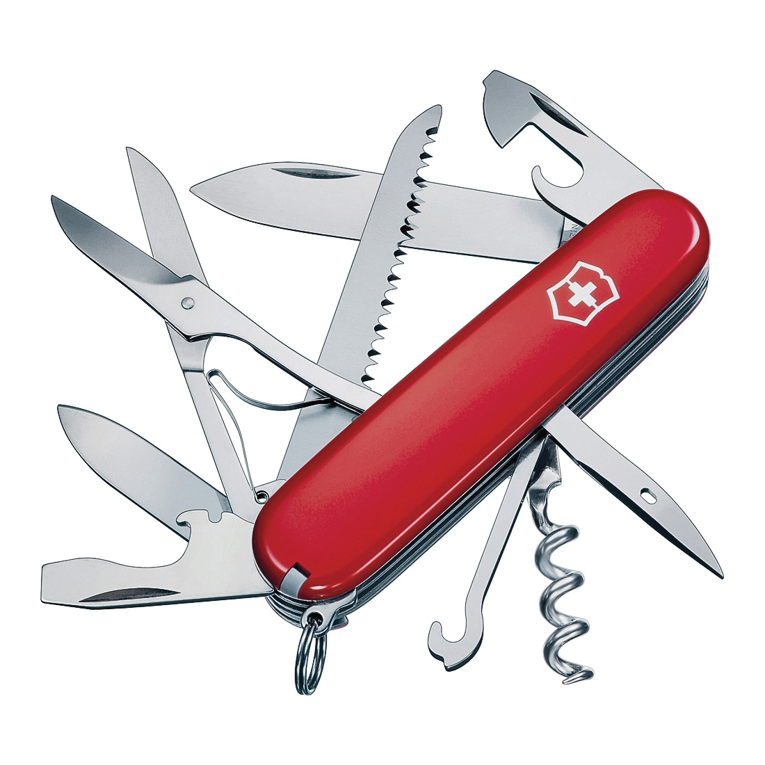 1.3713.B1-X1 Pocket Knife, 15-Function, Stainless Steel, Red