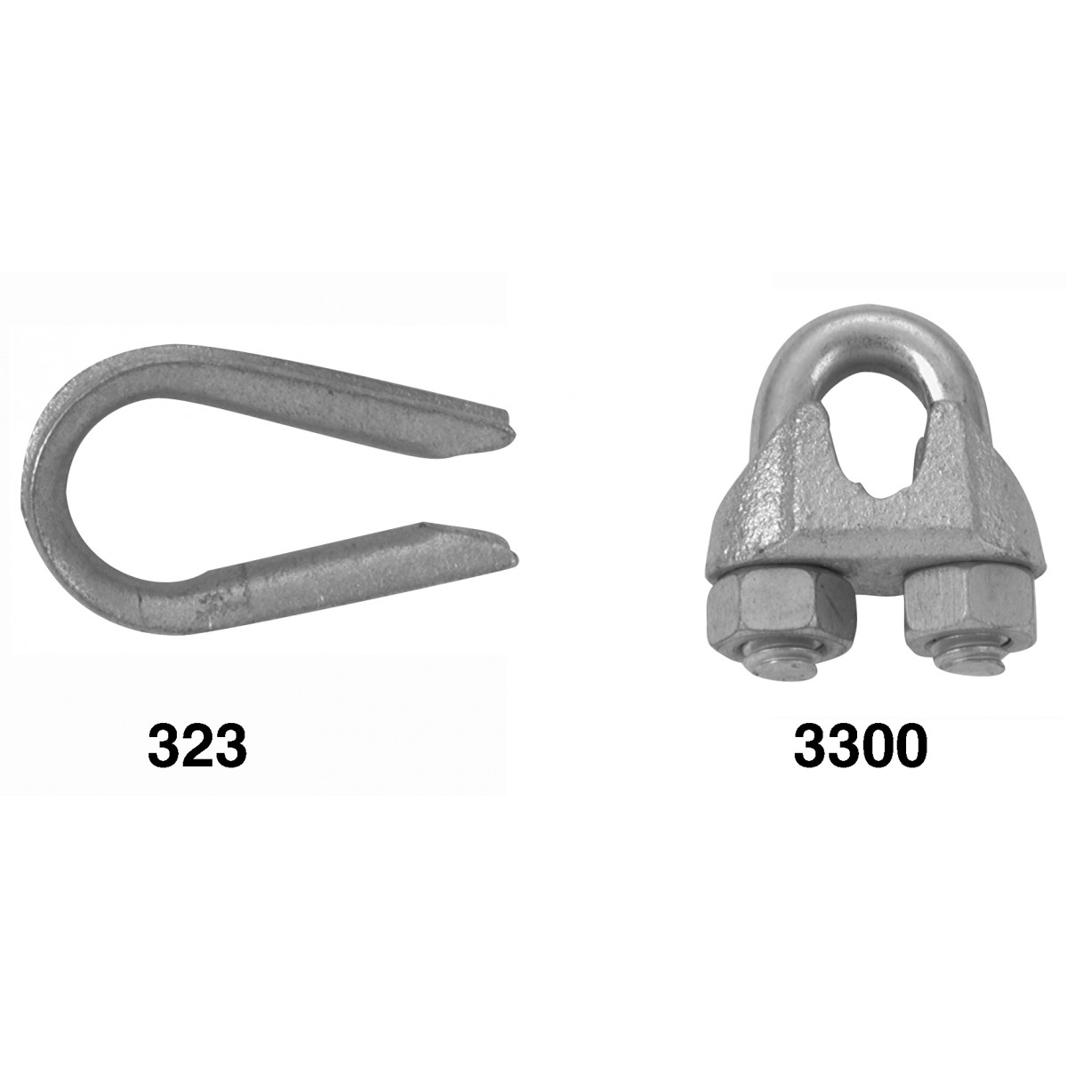 Campbell T7670489 Wire Rope Clip, Malleable Iron, Electro-Galvanized - 1