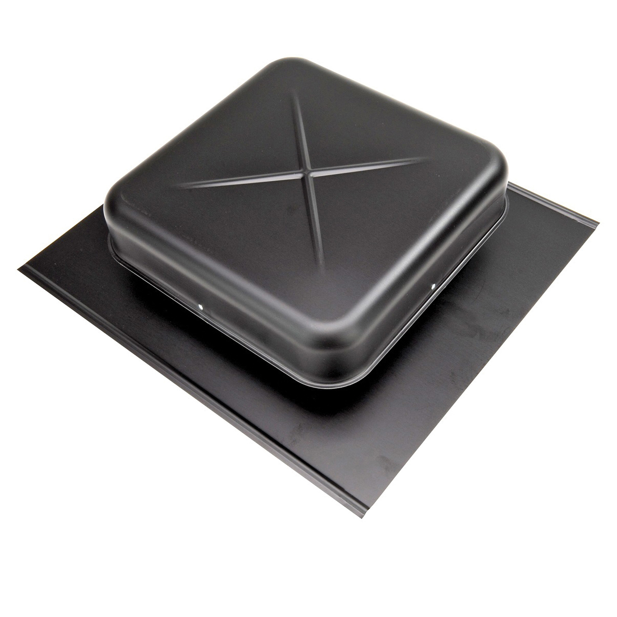 LomanCool 550B Static Roof Vent, 15-3/8 in OAW, 50 sq-in Net Free Ventilating Area, Aluminum, Black