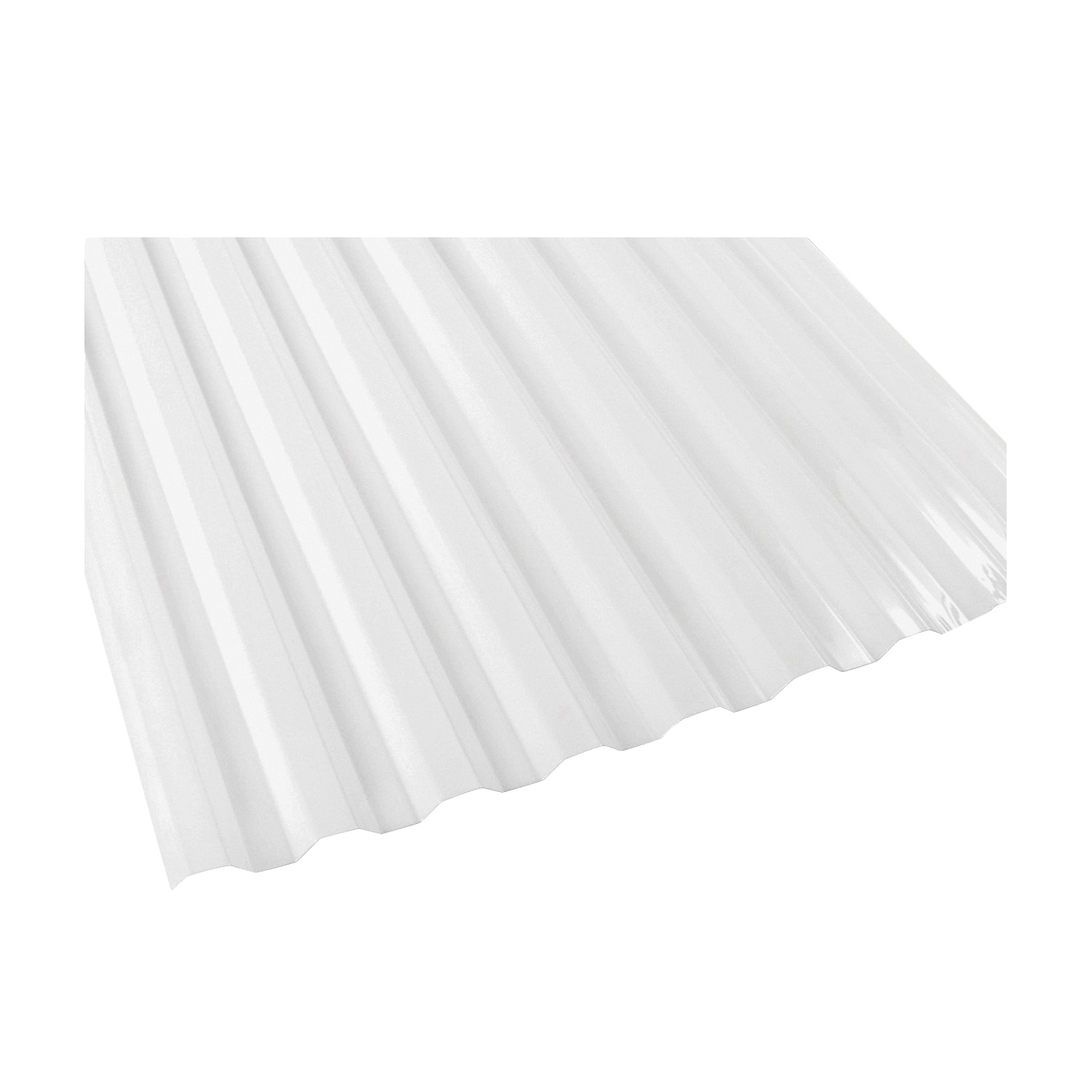101891 Corrugated Panel, 10 ft L, 26 in W, Greca 76 Profile, 0.032 in Thick Material, Polycarbonate, Opal White