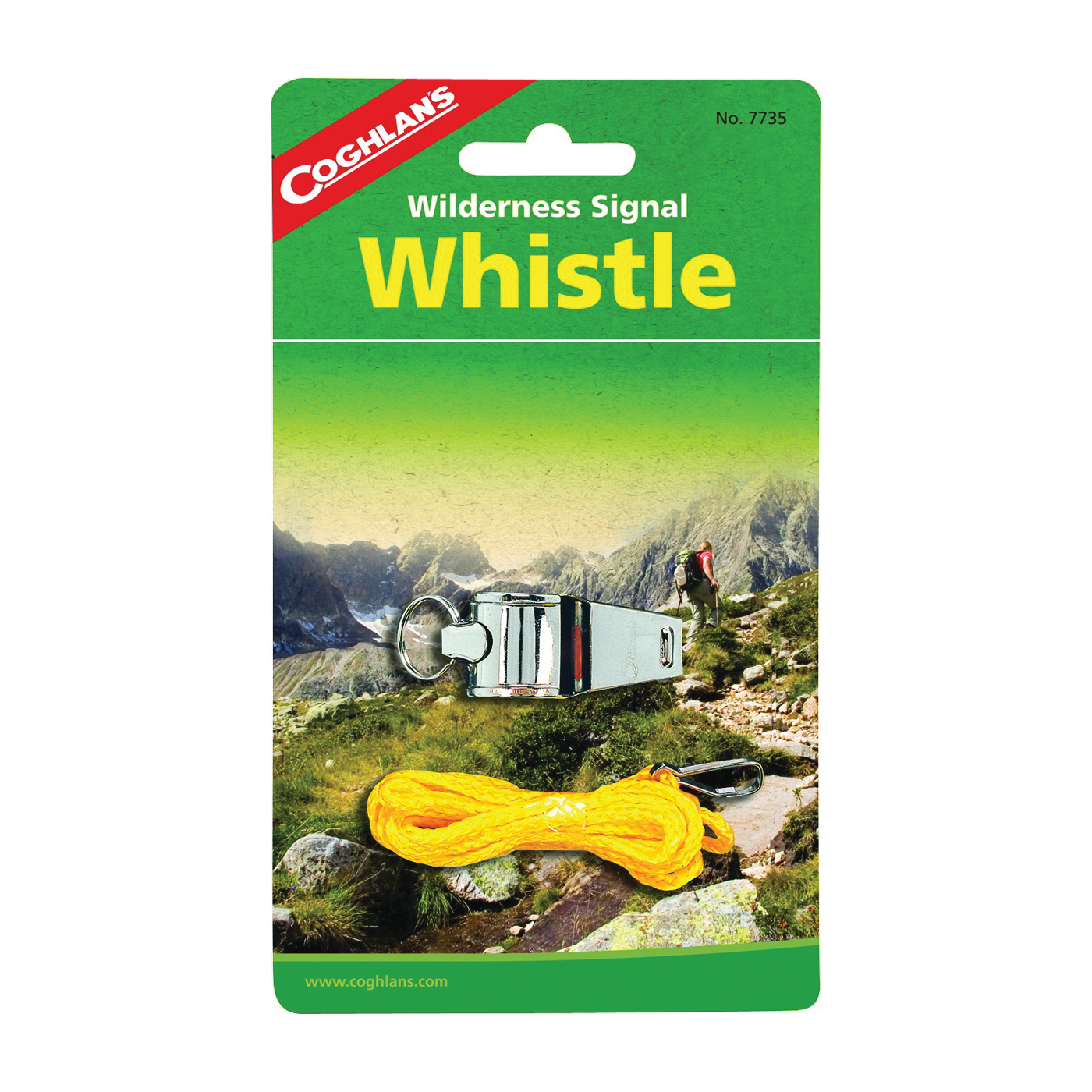 7735 Camp Whistle with Lanyard, Nickel