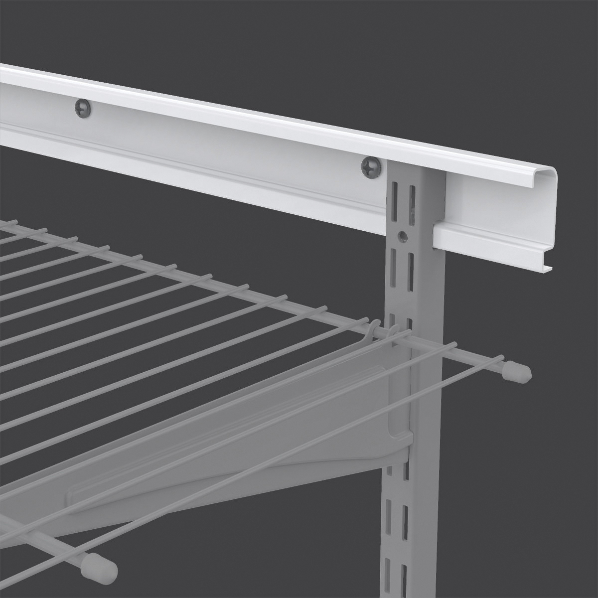 2836 Shelf Hang Track, 2 in W, 80 in H, Steel, White