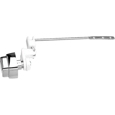 PP835-65 Pushbutton Style Toilet Flush Lever, Side Mounting, 8 in L Flush Arm, Metal, Chrome-Plated