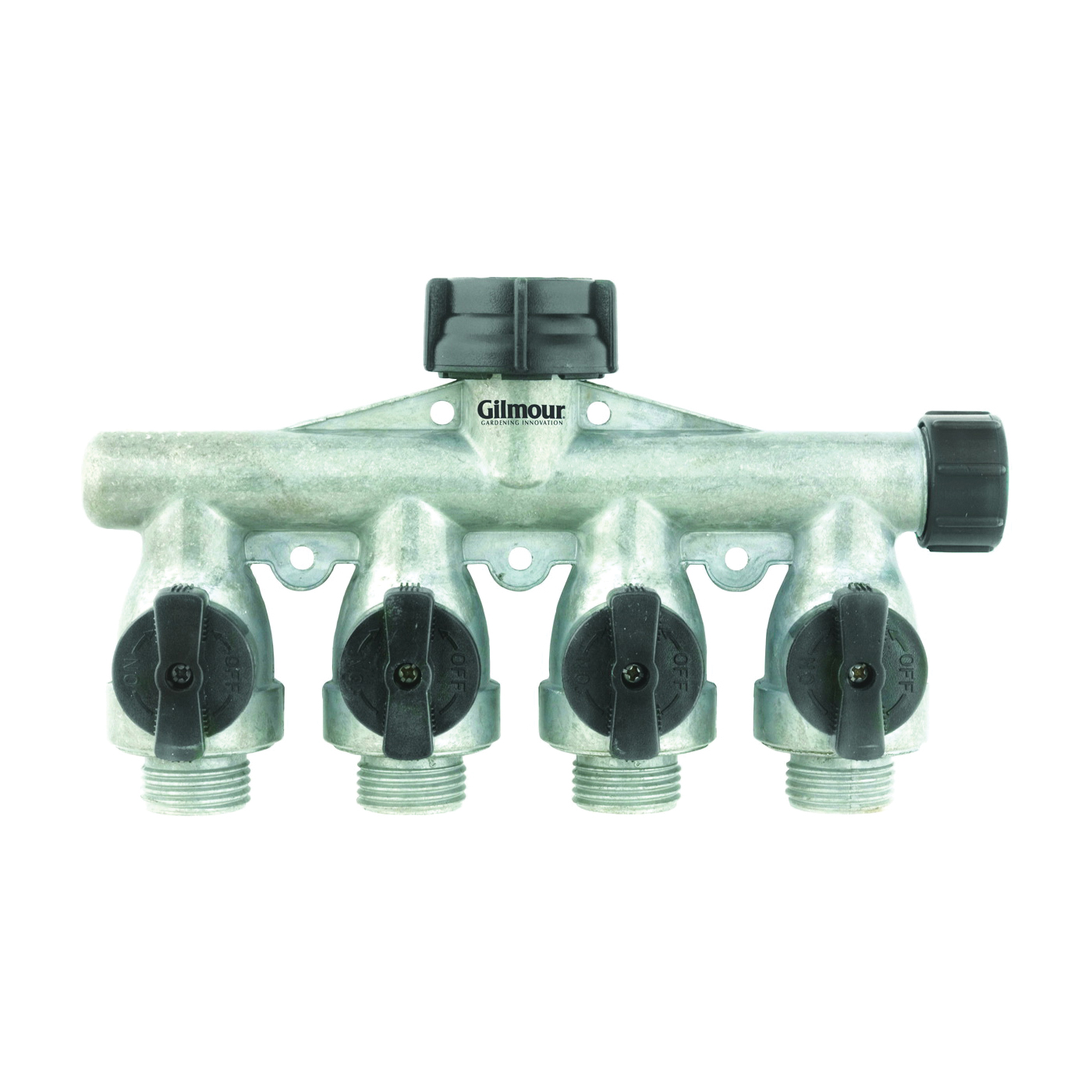 AY4FFM Shut-Off Valve, 5/8 in, Threaded, 4-Port/Way, Manual Actuator, Aluminum Body