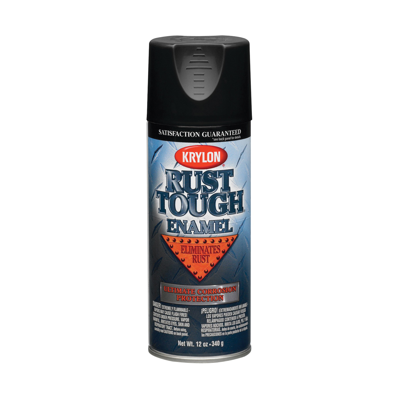 Rust Tough K09203007 Rust Preventative Spray Paint, Semi-Flat, Black, 12 oz, Can