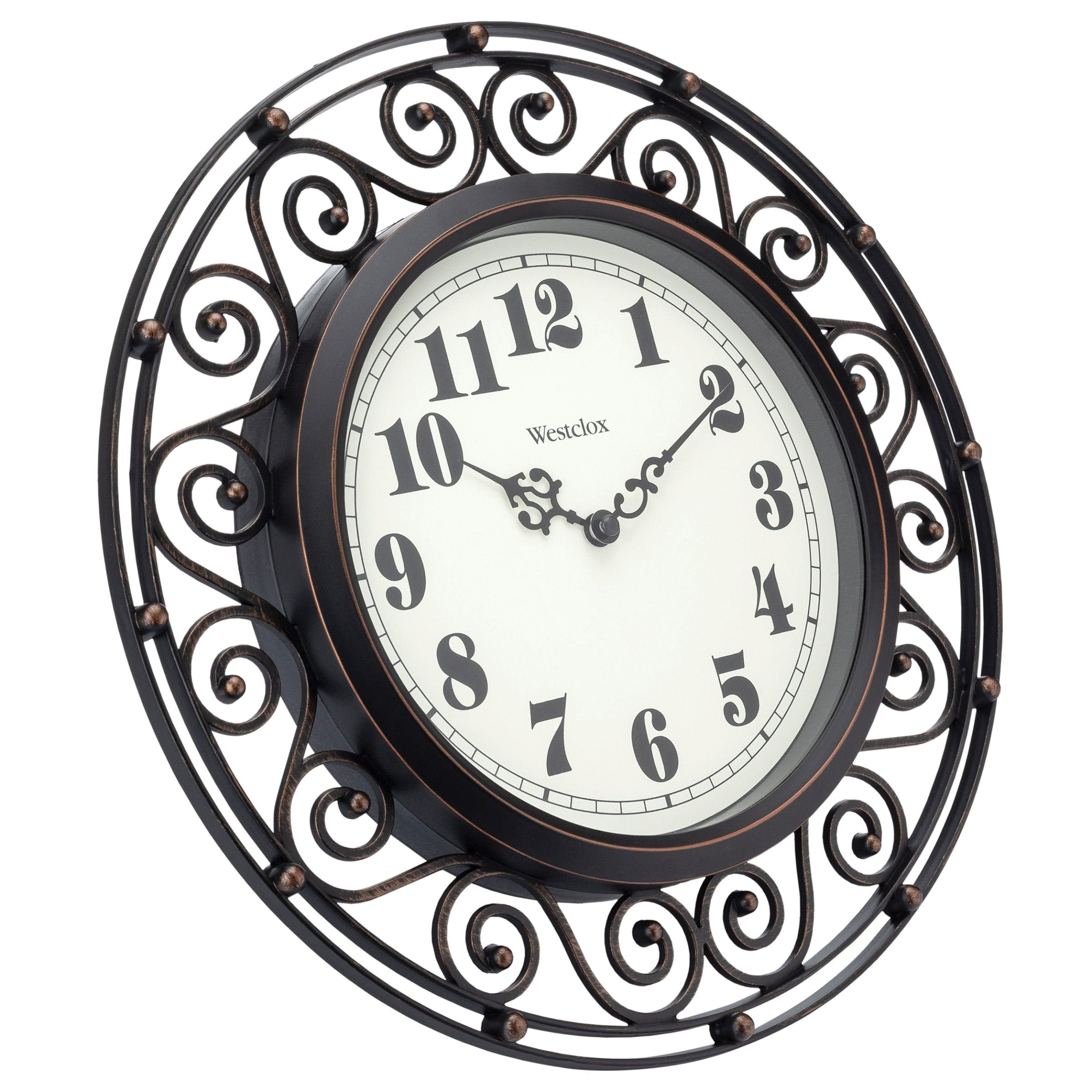 Westclox 32021 Clock, Round, Dark Brown Frame, Plastic Clock Face, Analog - 2