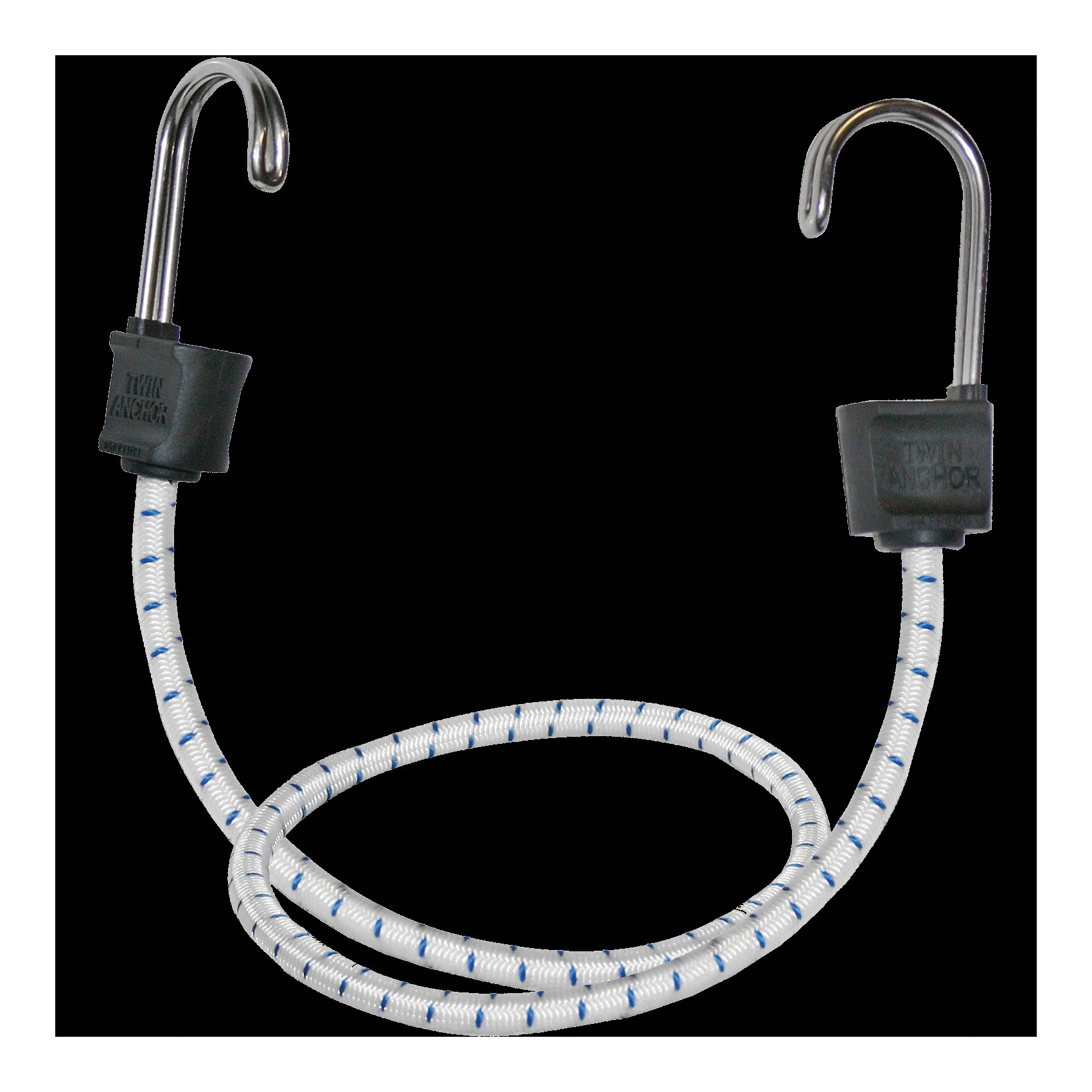 Twin Anchor 06272 Bungee Cord, 18 in L, Rubber, Hook End