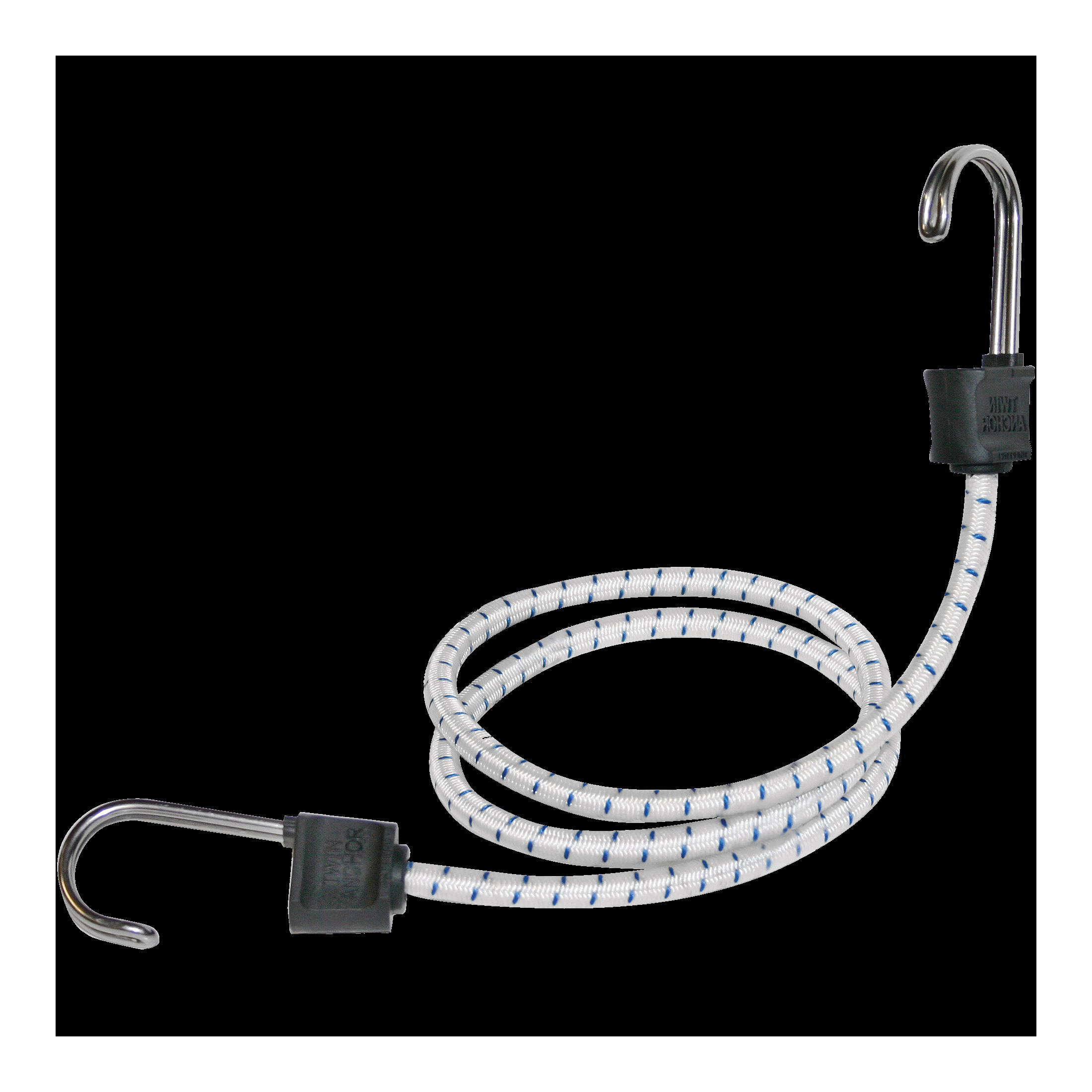 Twin Anchor 06274 Bungee Cord, 24 in L, Rubber, Hook End