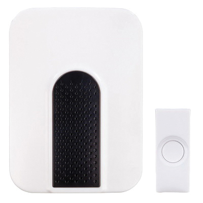 SL-7750-02 Doorbell Kit, Wireless, CR2032 Battery, Ding, Ding-Dong Tone, 75 dB, Off-White