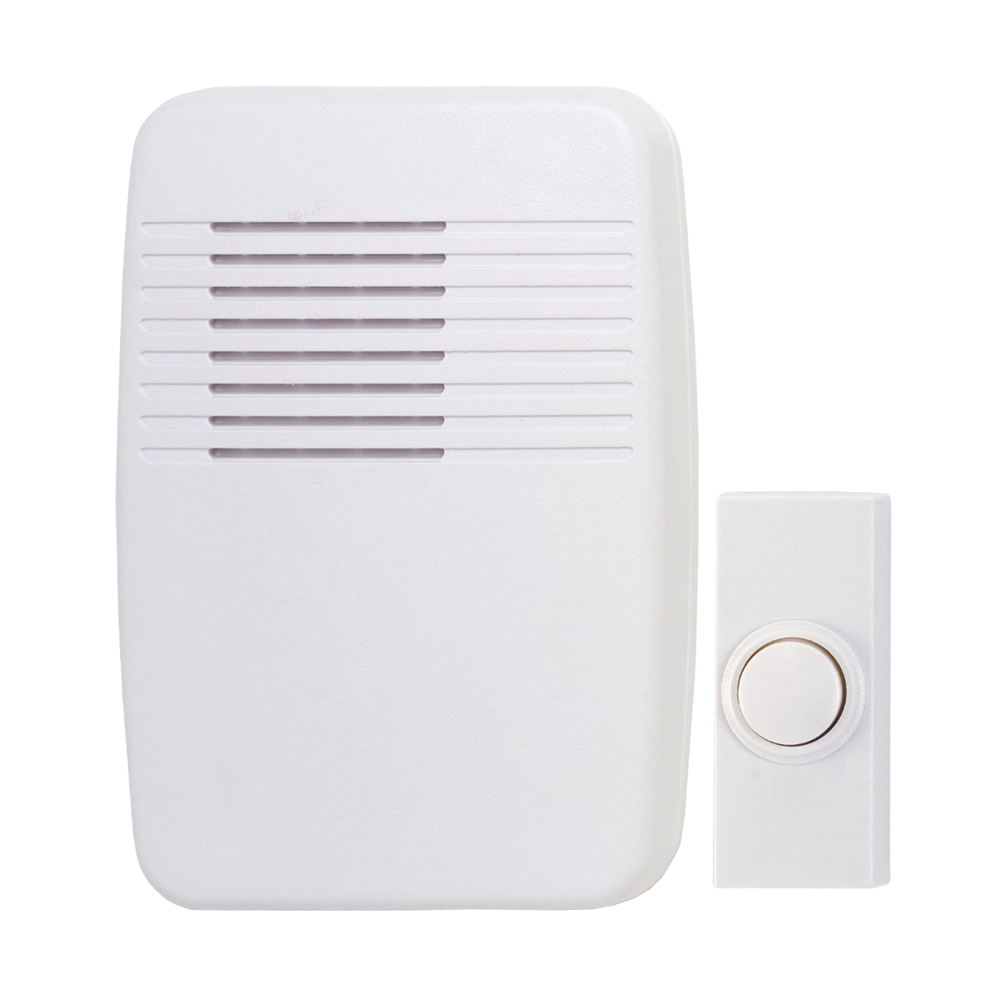SL-7366-02 Plug-In Doorbell Kit, Wireless, Ding, Ding-Dong, Westminster Tone, 75 dB, White