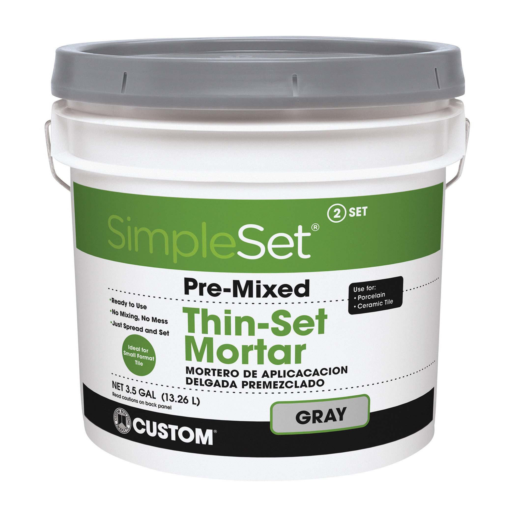CTTSG3 Thinset Mortar, Gray, Paste, 3.5 gal Pail