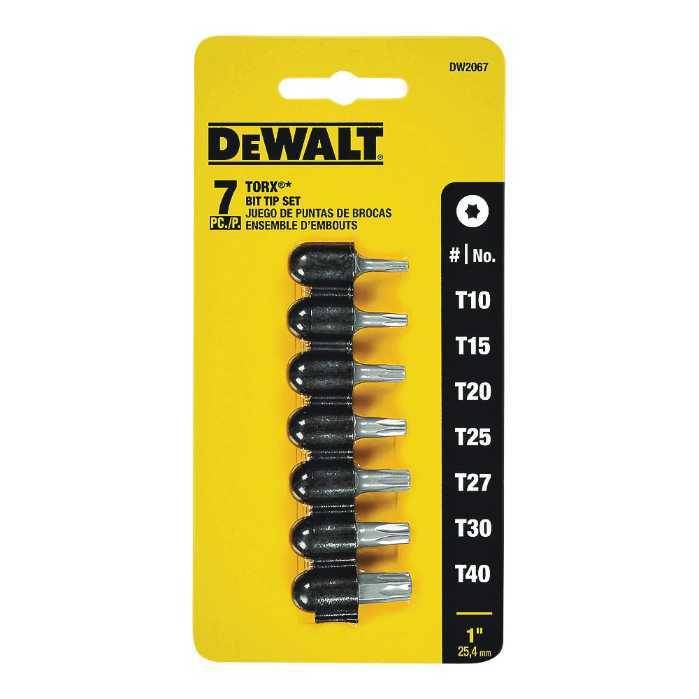 DW2067 Star Bit Set, 7-Piece, Single-Ended, Steel