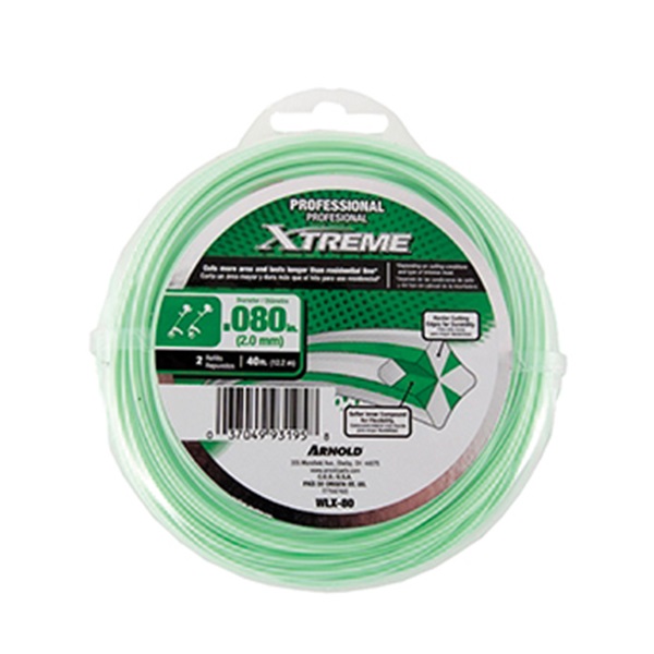 Arnold Xtreme Professional WLX-80 Trimmer Line, 0.080 in Dia, 40 ft L, Monofilament - 1