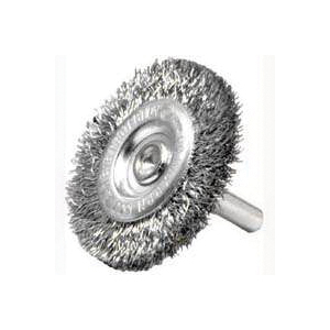 36411 Wire Wheel Brush, 2 in Dia, 1/4 in, Steel Bristle