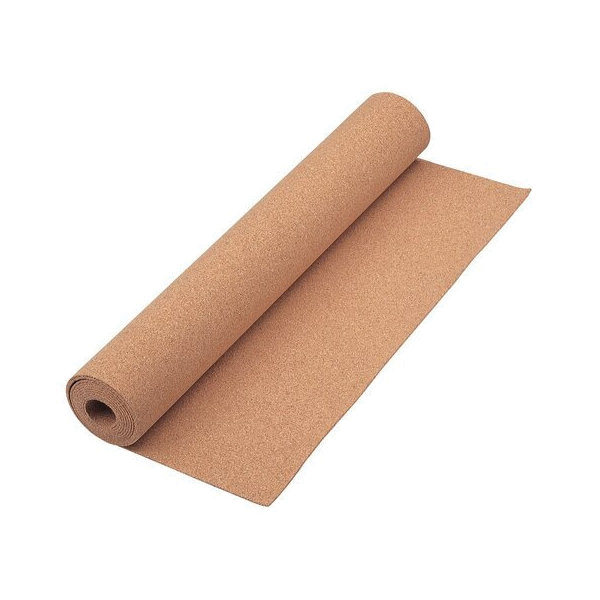 103 Cork Roll, 48 in L, 24 in W, 1/8 in Thick, 8 sq-ft Coverage Area, Wood, Natural