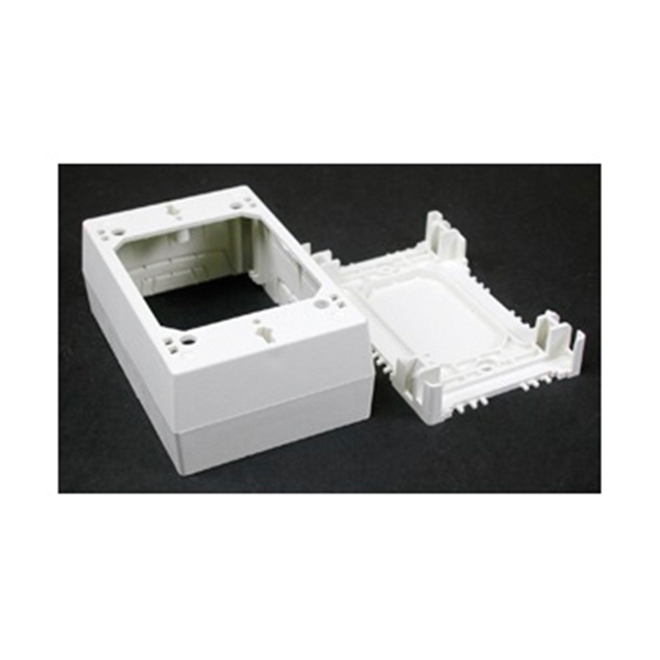 NMW NMW35 Outlet Box, 1 -Gang, 0 -Knockout, Plastic, White, Wall Mounting