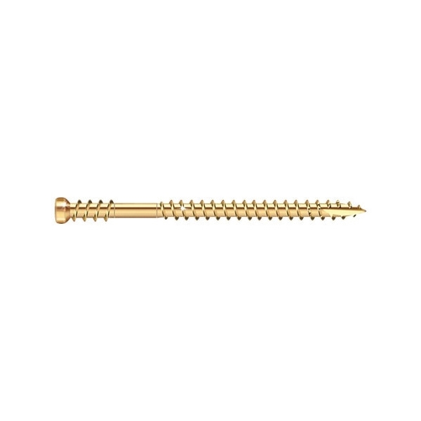 RT Series 17634 Screw, #8 Thread, 3-1/8 in L, Reverse Thread, Trim Head, Star Drive, Steel, White, 100/PK