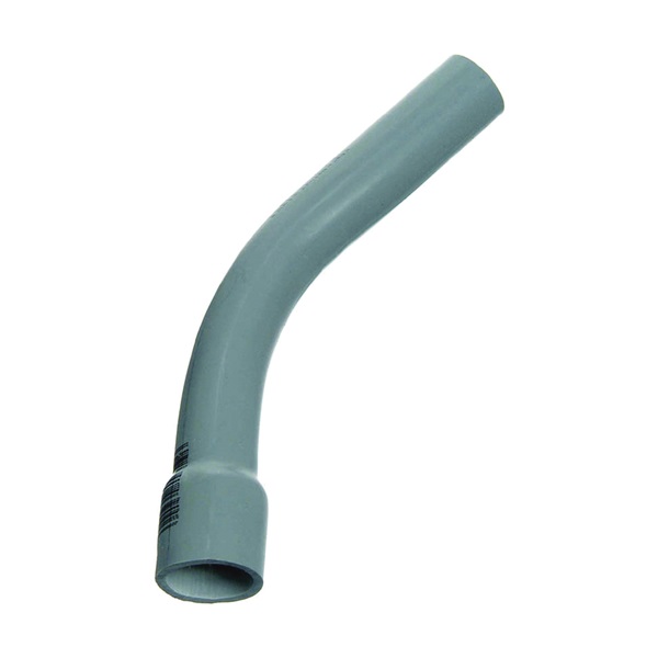 UA7ALBR Elbow, 3 in Trade Size, 45 deg Angle, SCH 40 Schedule Rating, PVC, Bell End, Gray, 1/PK