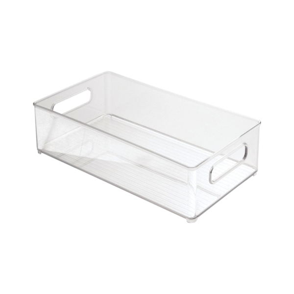 70530 Storage Bin, 14-1/2 in L, 8 in W, 4 in H, Plastic, Clear
