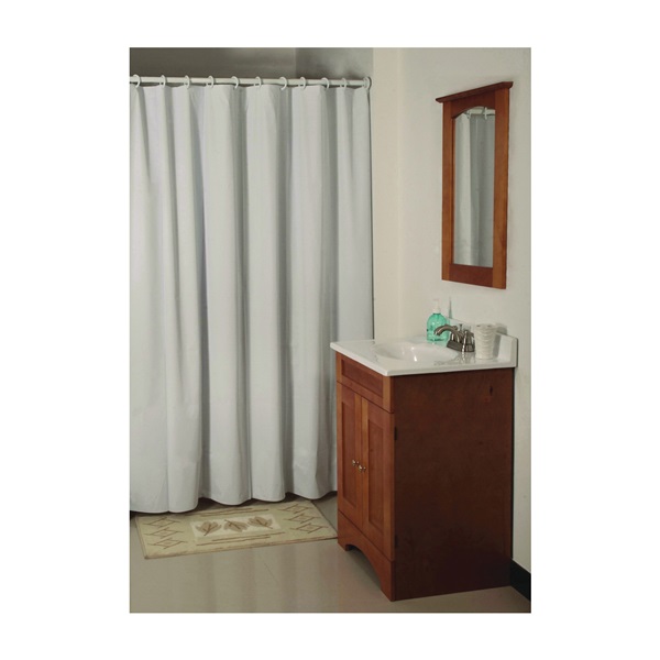 Simple Spaces SD-MCP01-W3L Shower Curtain, Vinyl, White, White - 1