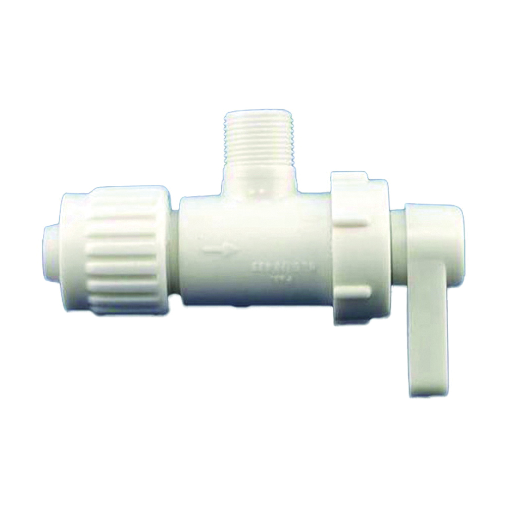 16893 Stop Valve, 1/2 x 3/8 in Connection, PEX x Compression, 180 psi Pressure, Plastic Body