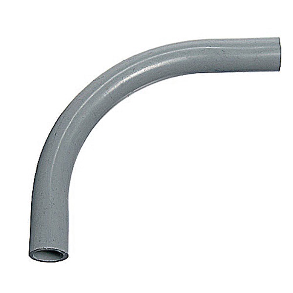 UB9FJ Elbow, 2 in Trade Size, 90 deg Angle, SCH 80 Schedule Rating, PVC, 36 in L Radius, Plain End, Gray, 1/PK